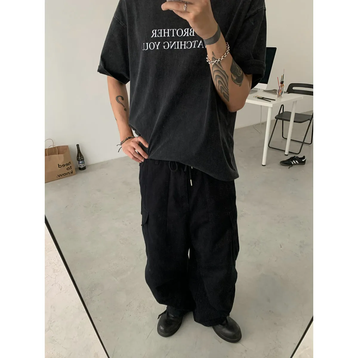 Riolio skater boy outfits American Retro Loose Overalls Men's Spring and Autumn 2024 New Japanese Casual Vibe Style Straight Long Pants