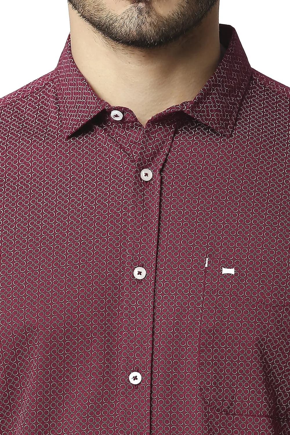 Slim Fit Twill Stretch Printed Shirt