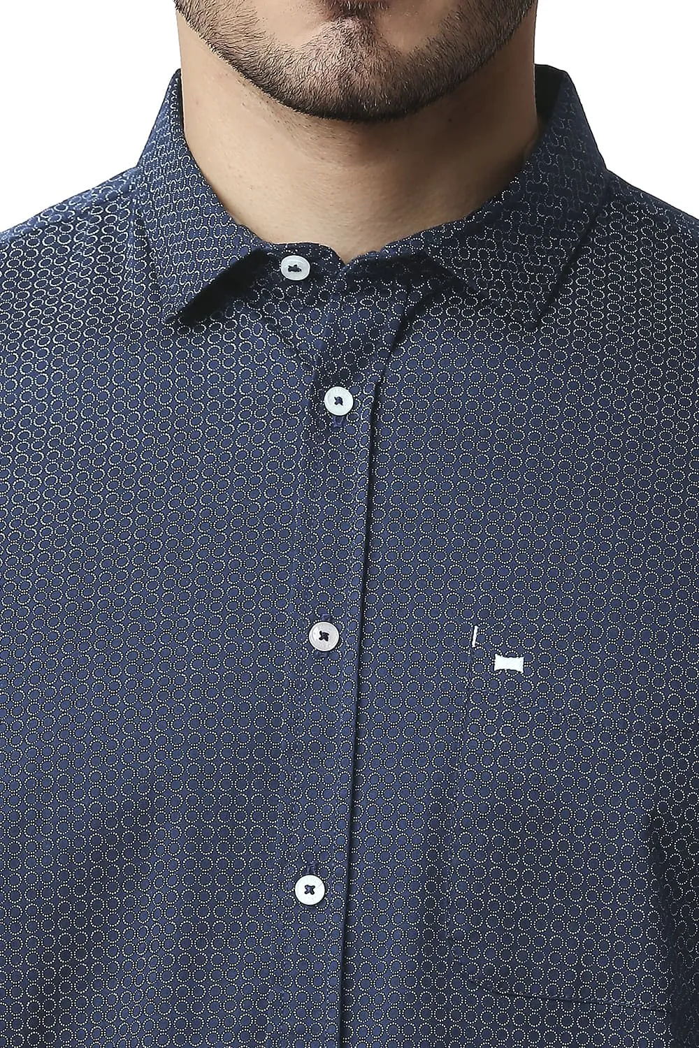 Slim Fit Twill Stretch Printed Shirt