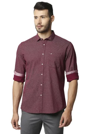 Slim Fit Twill Stretch Printed Shirt