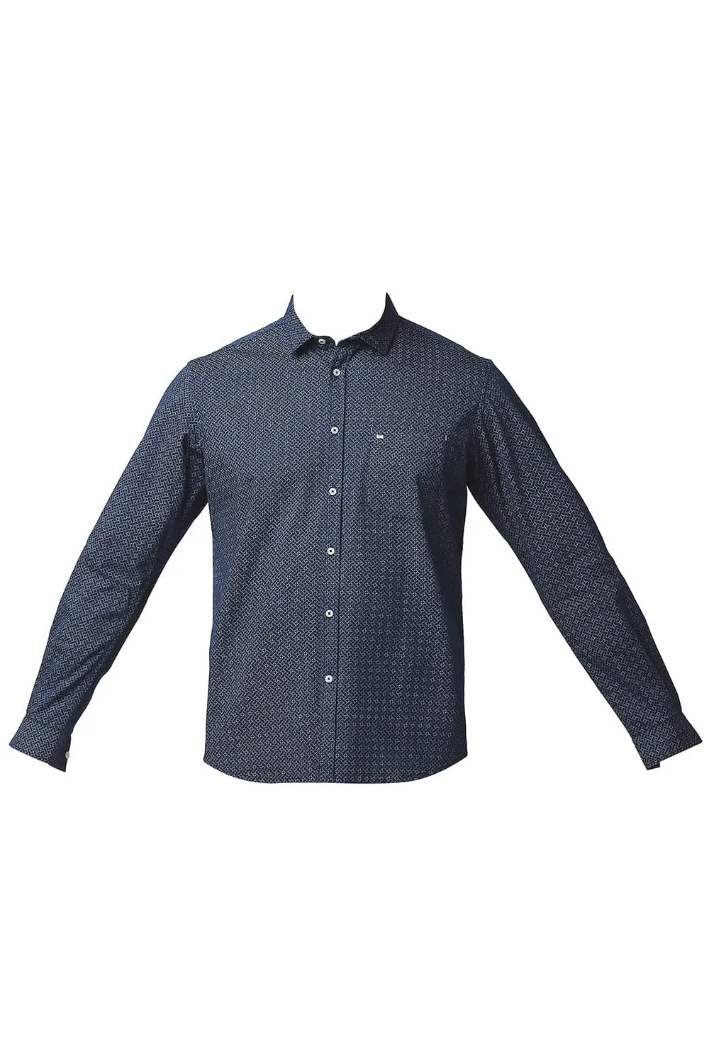 Slim Fit Twill Stretch Printed Shirt