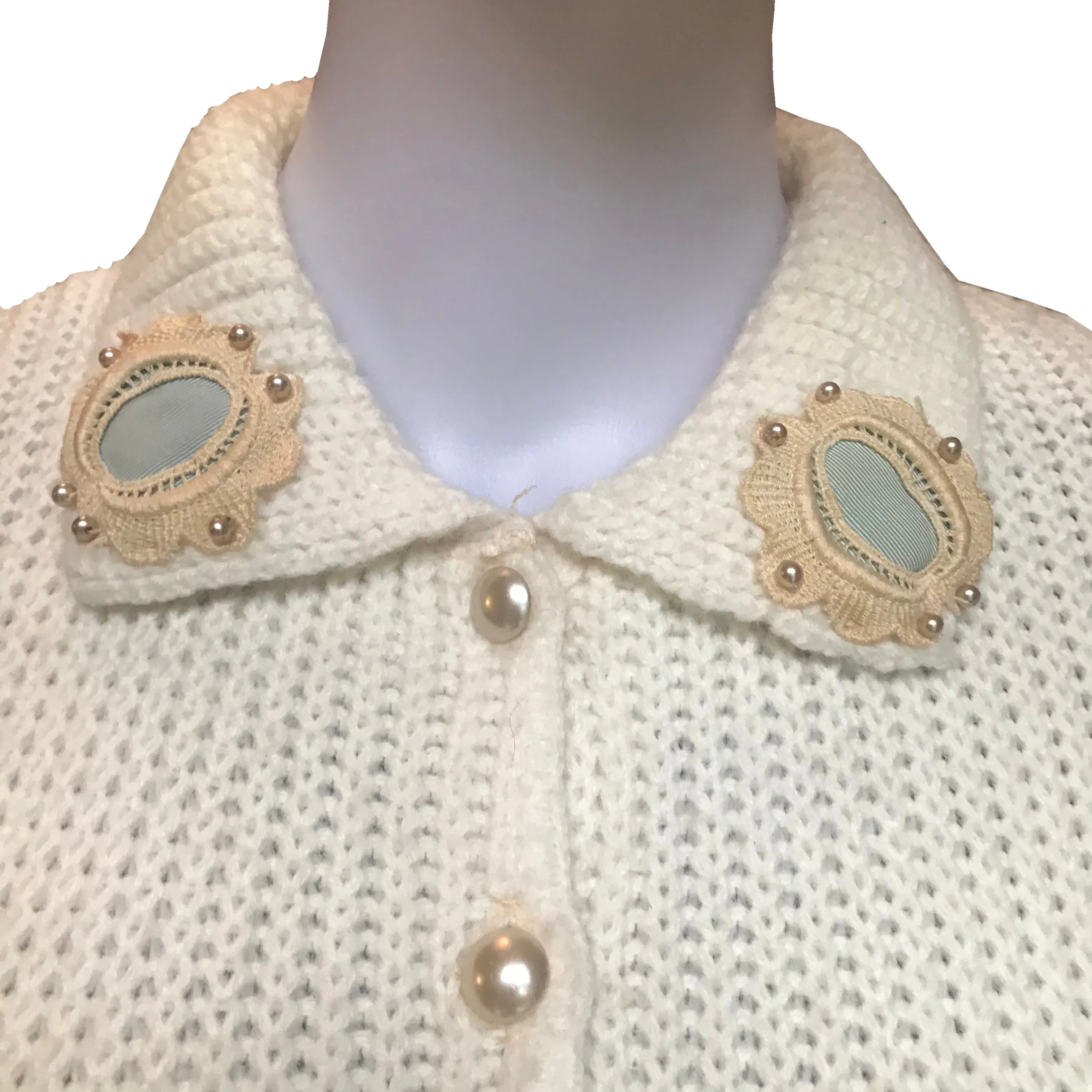 Vintage 1950s One-Of-A-Kind Embellished Cardigan