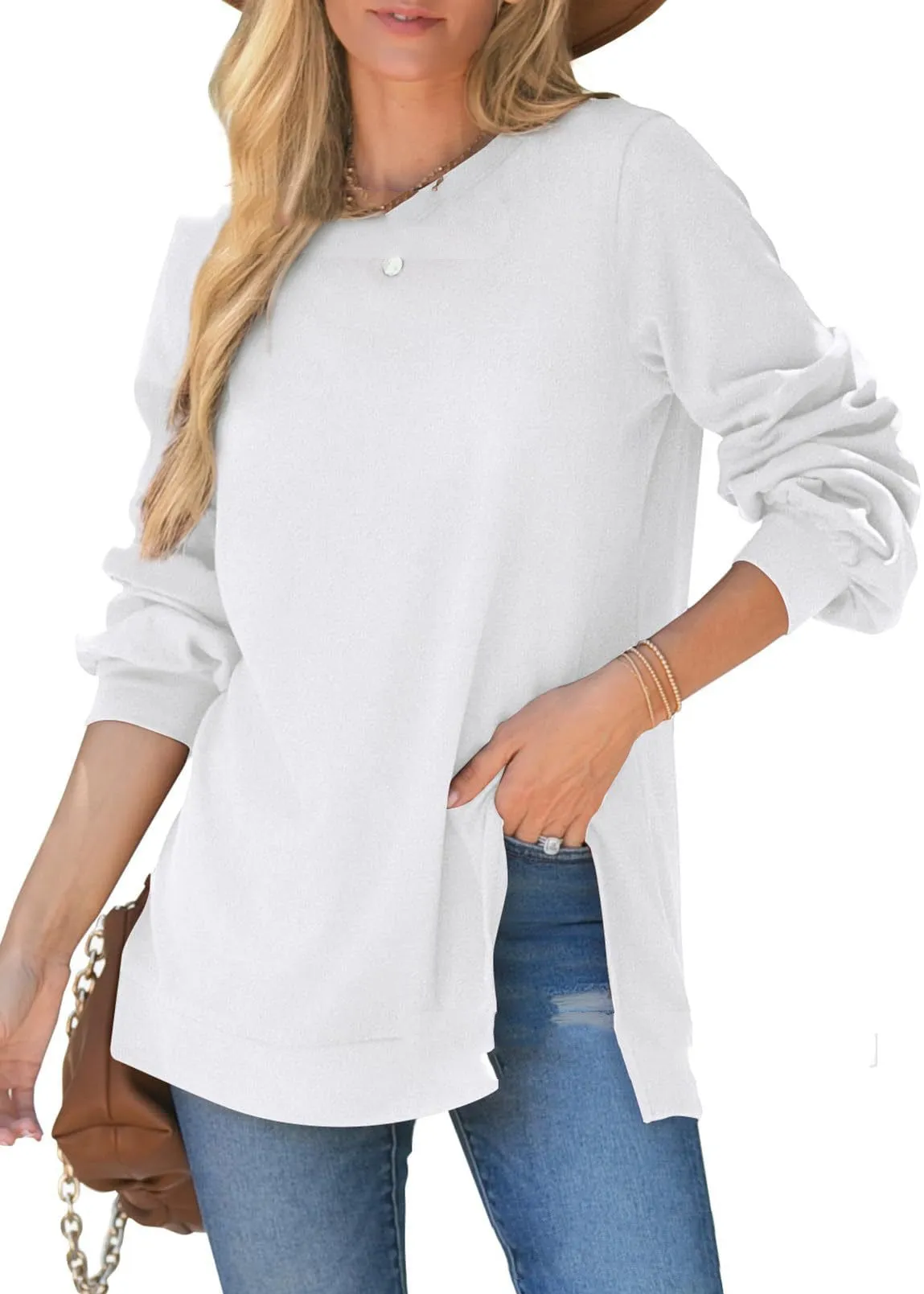 Women's Pullover Side Slit Sweater