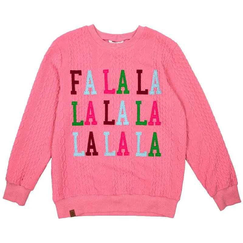 Youth 'Fa La La' Braided Sweatshirt by Simply Southern